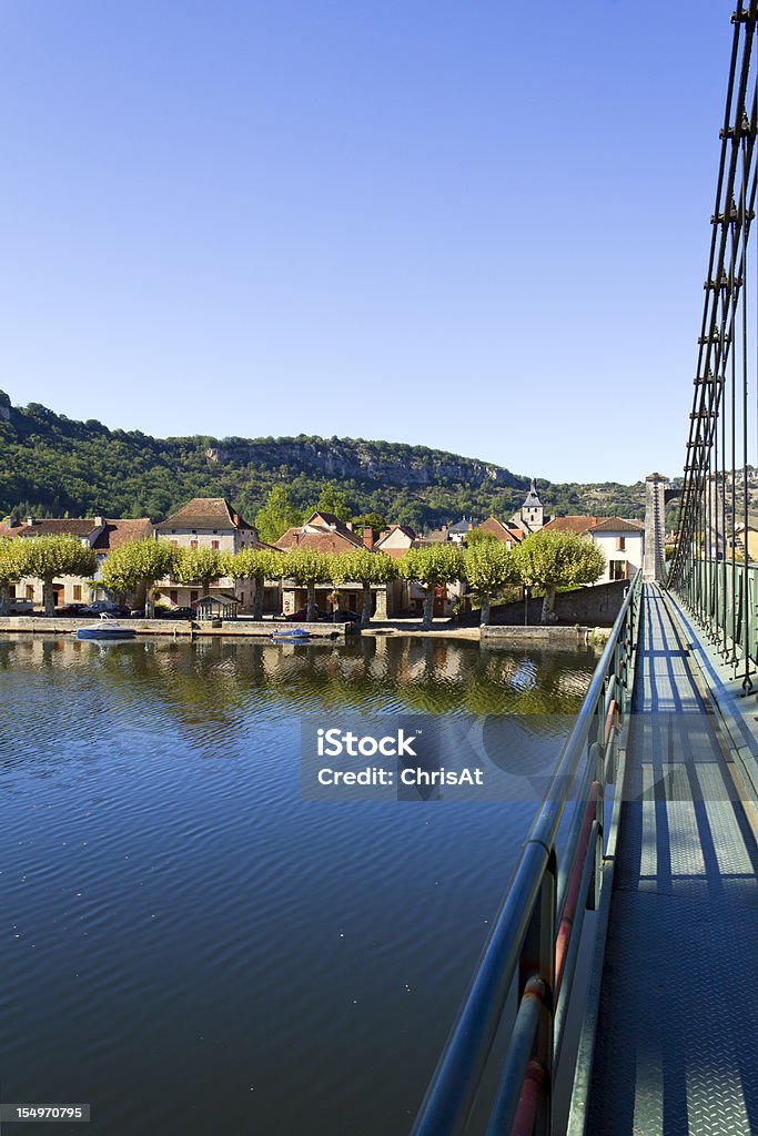 Cajarc and  river in the Lot Valley, Quercy, France, Europe  Color Image Stock Photo