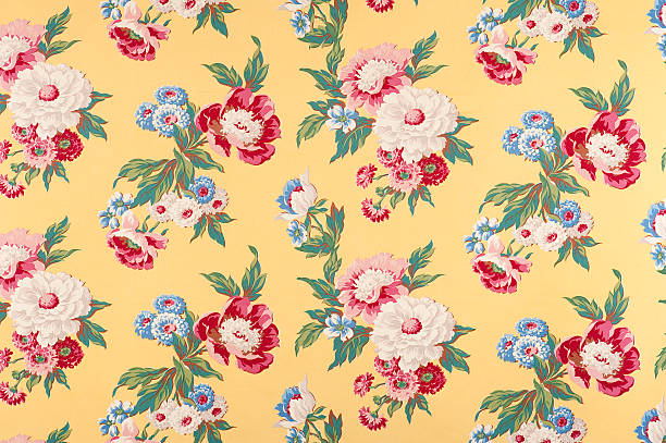 istock Contemplation Yellow Antique Floral Fabric 154970977