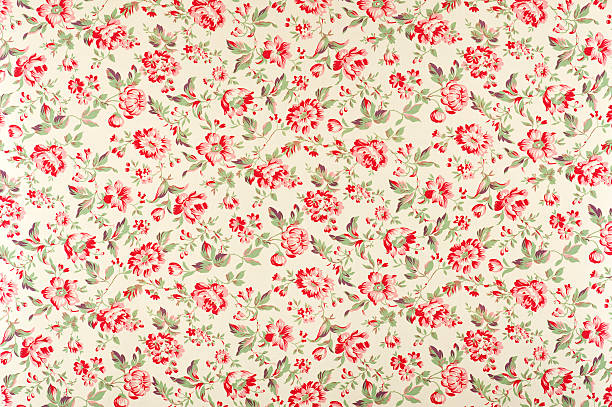 Jacquline Floral Antique Fabric stock photo