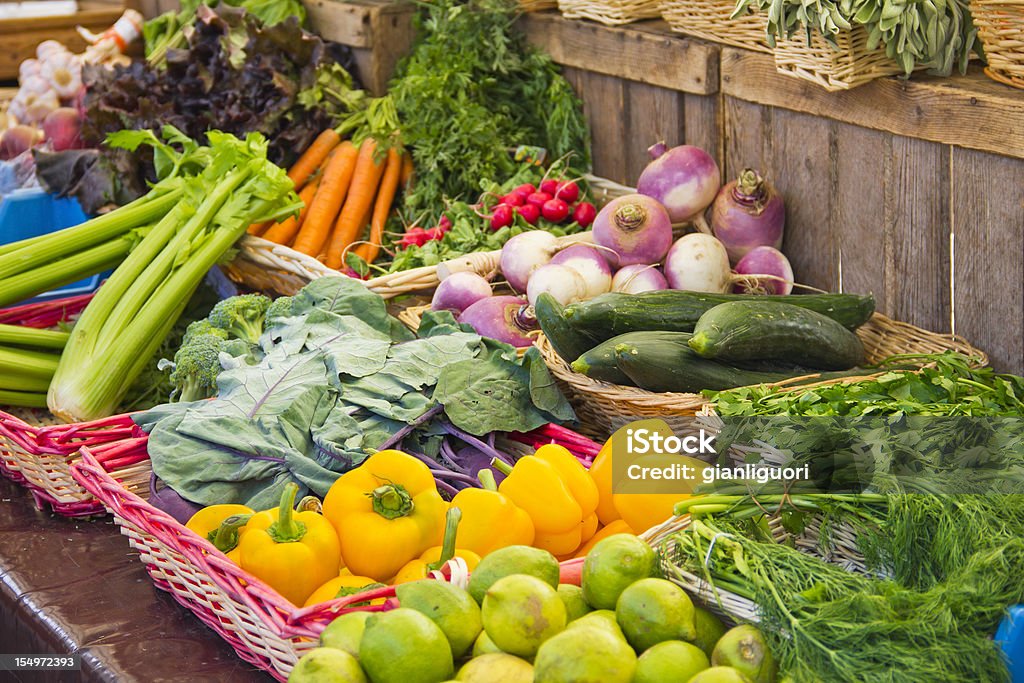 Vegetables in a market Vegetables and fruits in a market Health Food Shop Stock Photo
