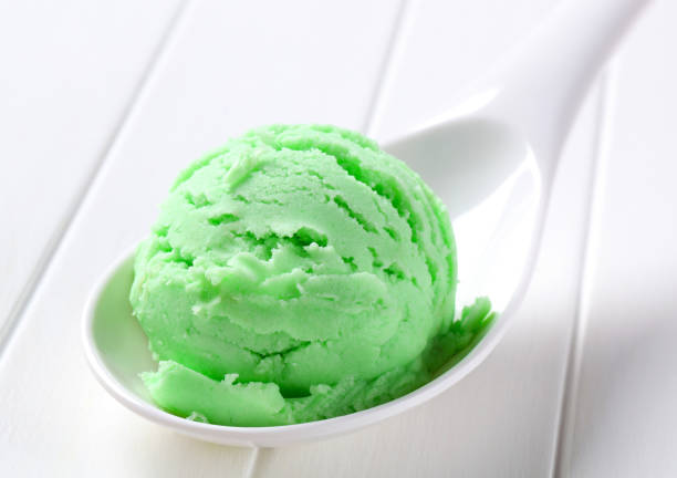 istock Scoop of green ice cream 154972835