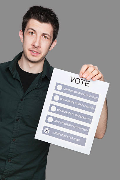 istock Cynical voter chooses Democracy is a Joke 154972934