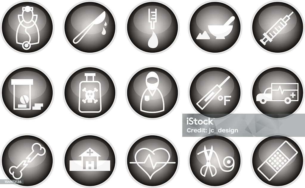 Conjunto de iconos médica - arte vectorial de Ambulancia libre de derechos