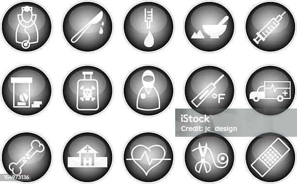 Медицинские Икона Set — стоковая векторная графика и другие изображения на тему Без людей - Без людей, Бинт, Блестящий