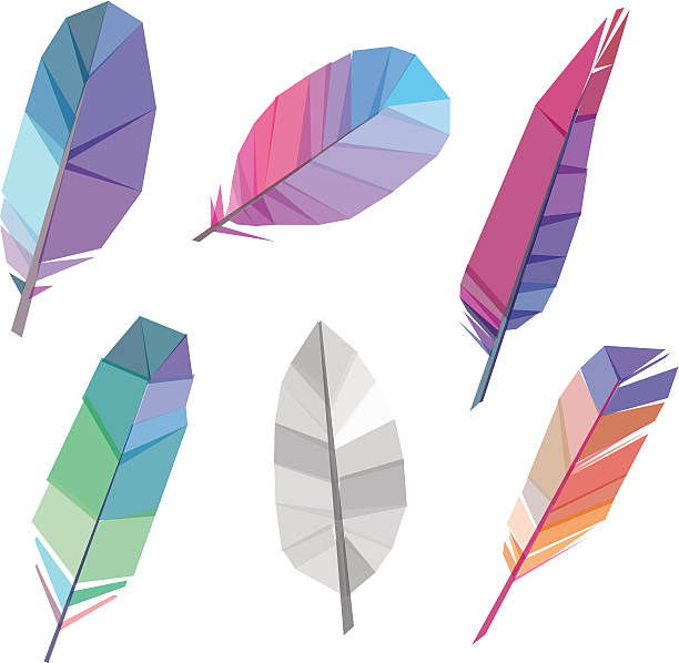 Kolorowe wielokąta feather – artystyczna grafika wektorowa