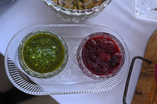 istock basil pesto and raspberry jam berries tasty food 1549734596