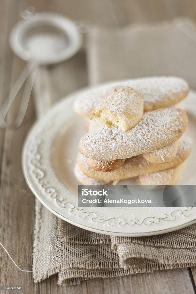 Ladyfinger biscuits Homemade Ladyfinger biscuits Baked Pastry Item Stock Photo