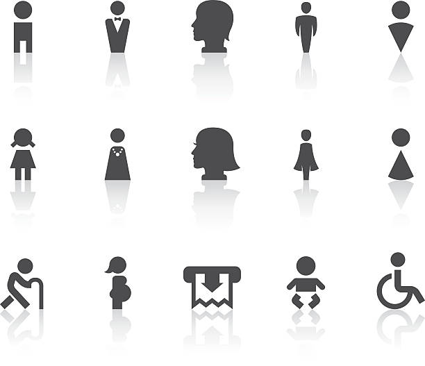 туалет иконки/серия простой черный - silhouette interface icons wheelchair icon set stock illustrations