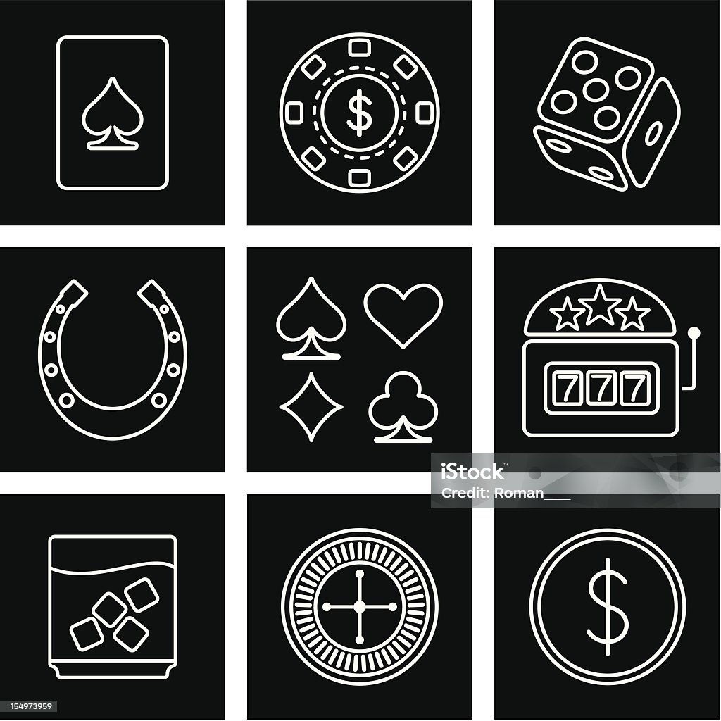 casino icons Vector icons on the theme of the casino Activity stock vector