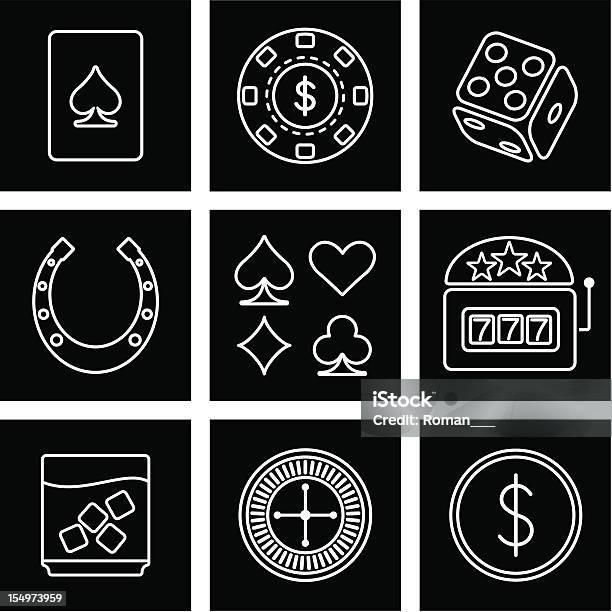 Casino Icons Stock Illustration - Download Image Now - Activity, Alcohol - Drink, Business