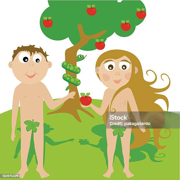 Adan Y Eva Wektor - Stockowe grafiki wektorowe i więcej obrazów Adam - Biblical Character - Adam - Biblical Character, Eve - Biblical Character, Biblia