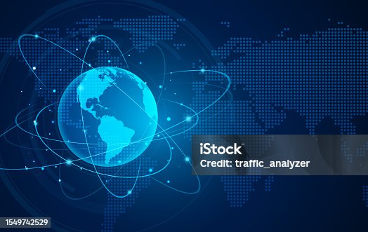 istock Abstract technical globe background 1549742529