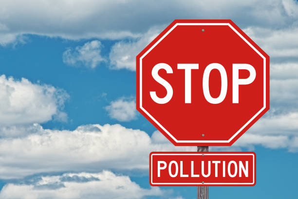 istock Stop Pollution Sign on Blue Sky Background 1549795203