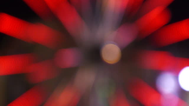 Blurred motion Illumination at the amusement park festival.