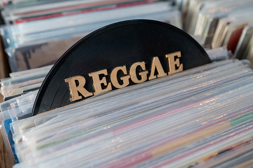 Close up shot of reggae selection