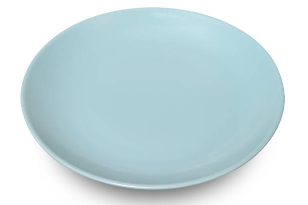 istock Blue circle ceramics plate isolated on white background. 1549841542