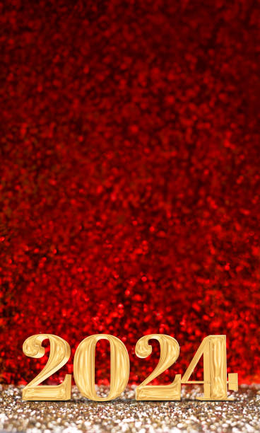 istock happy new year 2024 3d rendering gold color on red glitter background 1549889503
