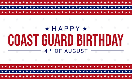 Happy U.S. Coast Guard Birthday Celebration banner concept abstract background. Modern patriotic backdrop