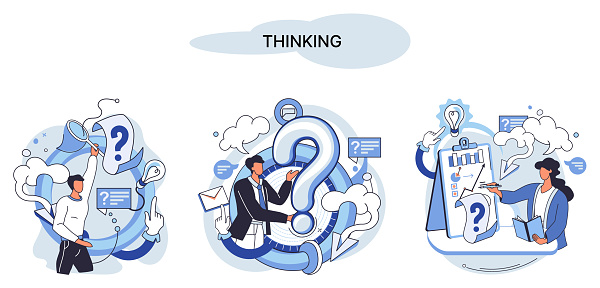 Problem Thinkin Image Problem Solving Concept Woman Wondering Or Thinking Planning Or ...
