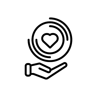 Icon for provide, contribute, heart, transfer, hand over, endow, bestow, confer, give, supply, endue