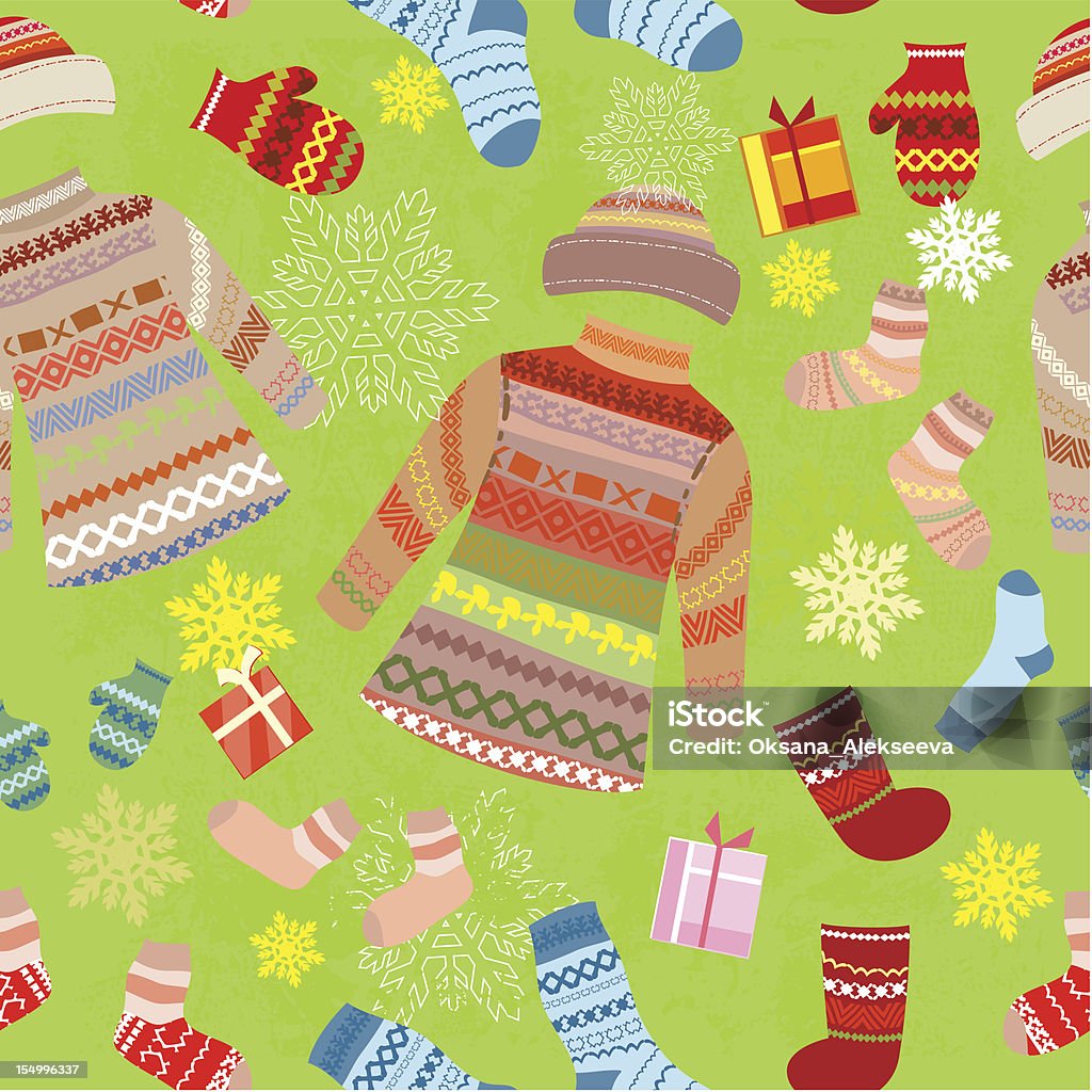 Рождество Бесшовный фон с теплой одежды - Векторная графика Без усилий роялти-фри