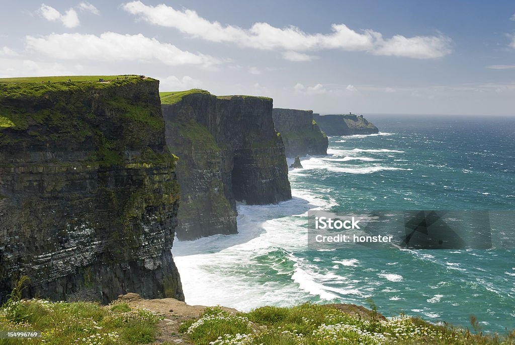 Cliffs of Moher The Cliffs of Moher in County Clare are one of the tallest sea cliffs in Ireland and is a popular tourist destination. Cliffs of Moher Stock Photo