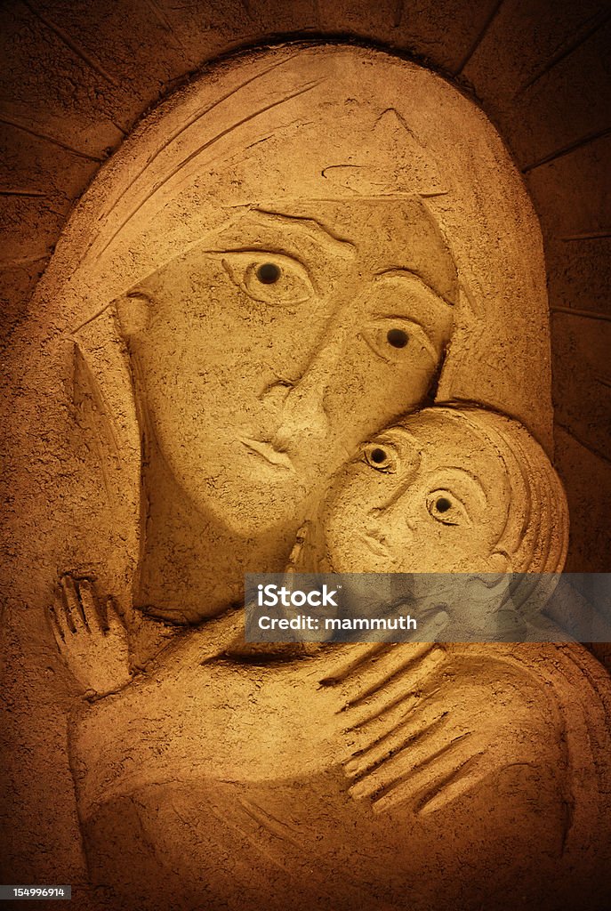 Saint Mary con il bambino Gesù - Foto stock royalty-free di Bambino appena nato