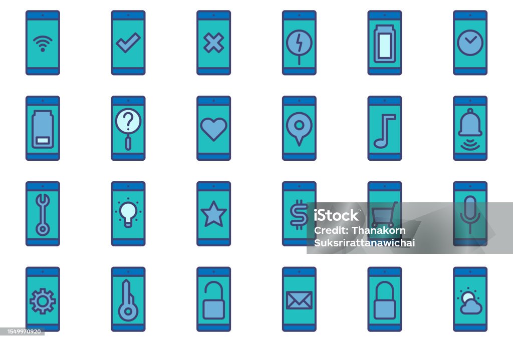 Basic Mobile Vector Mobile Vector Set Stock Illustration - Download Image Now - Business ...