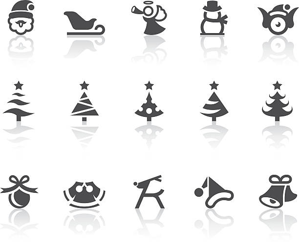 Variety Of Christmas II Icons | Simple Black Series vector art illustration