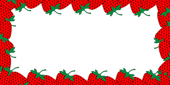 red strawberry frame with copy space for text or design