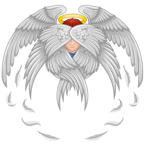 Vector illustration of Vector design of angel with wings