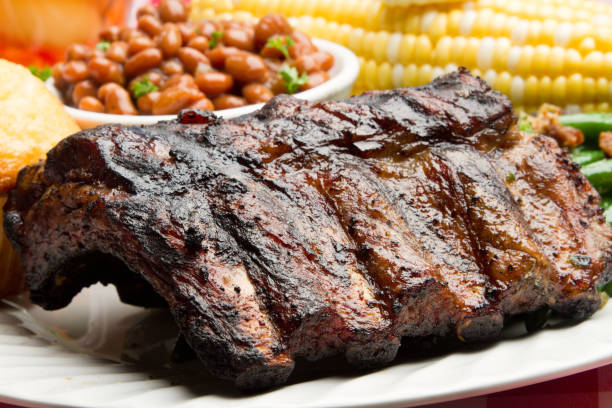 istock Baby Back Pork Ribs, Baked Beans, Corn on the Cob 155003330