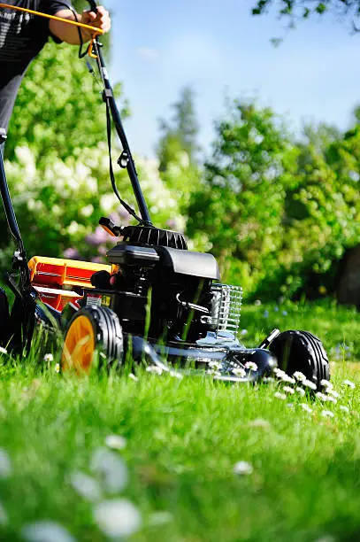 Photo of Man cutting grass / mowing the lawn