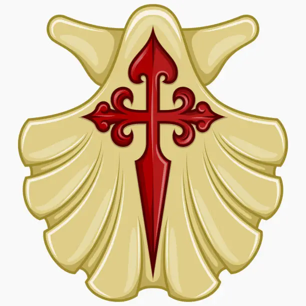 Vector illustration of Venera design with the cross of Santiago