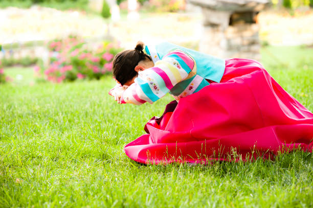 Traditional Korean Dress (High Key) stock photo