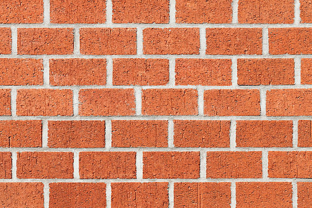 fundo de textura de parede de tijolo vermelho - brick single object solid construction material imagens e fotografias de stock