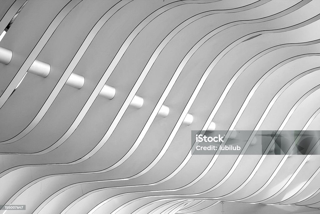 Astratto di architettura 3D interno di un edificio moderno - Foto stock royalty-free di Architettura