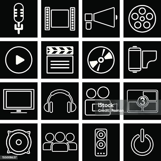 Kino Stock Vektor Art und mehr Bilder von Ausrüstung und Geräte - Ausrüstung und Geräte, Bildhintergrund, Bildkomposition und Technik
