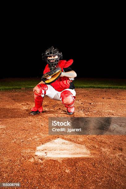 Baseball Player At Home Plate Stock Photo - Download Image Now - Baseball - Sport, Stadium, Athlete