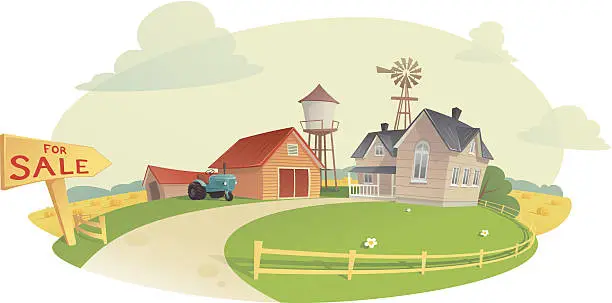 Vector illustration of Sell the Farm