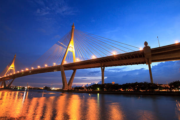 istock Industrial Bridge in Bangkok at night. 155011597