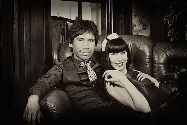 istock Retro couple in black and white 155012499