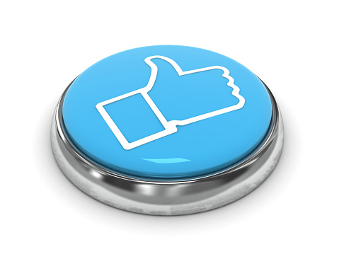 Social media thumbs up like background symbols.