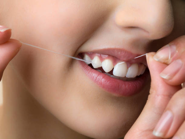 istock Dental flossing detail 155013044