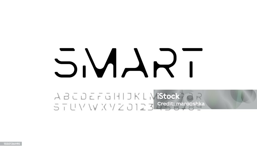 Abstract Tech Alphabet Font Typography Technology For Your Designs Logo ...