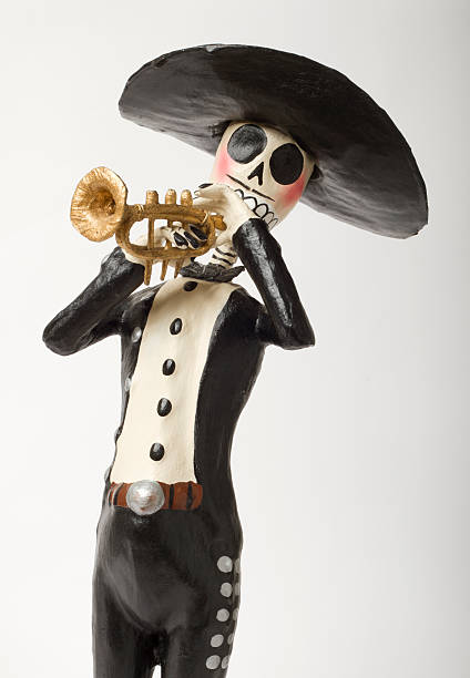Day of the dead skeleton mariachi  trumpet player