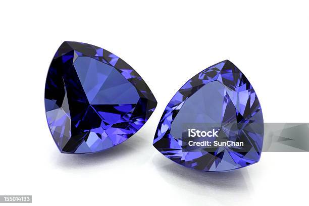 Pair Of Tanzanite Or Sapphire Stock Photo - Download Image Now - Sapphire, Tanzanite, Precious Gem