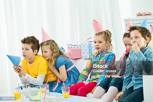 Children Watching Tv Stock Photo - Download Image Now - 6-7 Years, 8-9 Years, Atmosphere