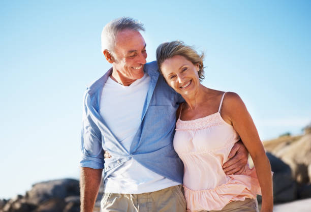 istock Senior couple at the beach 155014786