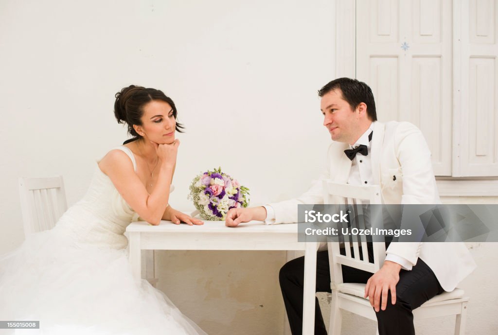 Casal de casamento em branco - Royalty-free 30-34 Anos Foto de stock